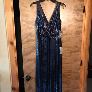 Vince Camuto navy sequin gown